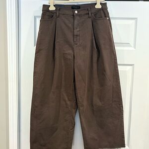 Banana Republic Chocolate Wide-Leg Crop Jeans